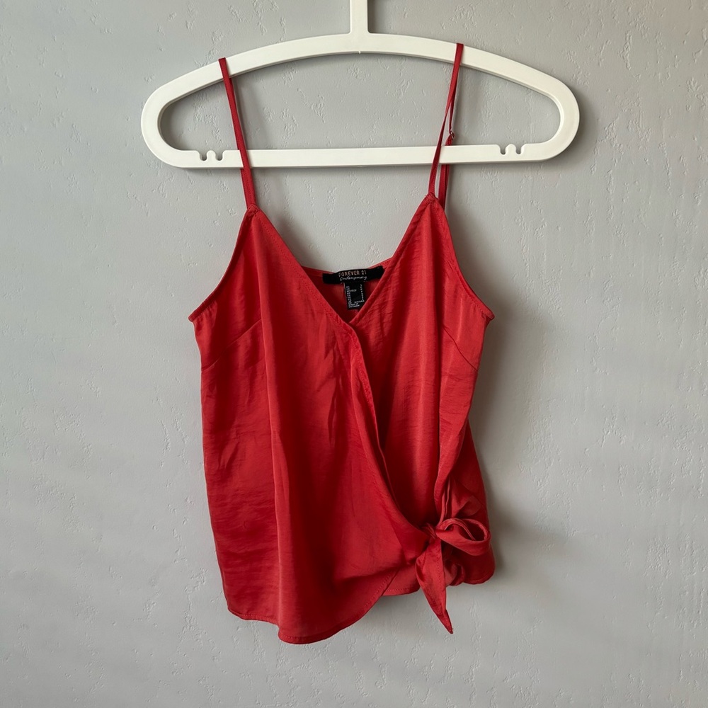 Forever 21 Red Wrap Tank Top